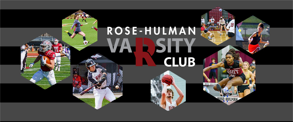 Image shows the Rose-Hulman football team running onto the football field at the start of a home game. 